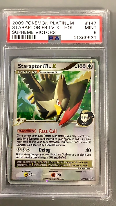 2009 Pokemon Platinum Supreme Victors 147 Staraptor Fb Lv.x-holo PSA 9
