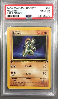 2000 Pokemon Rocket 59 Machop 1st Edition PSA