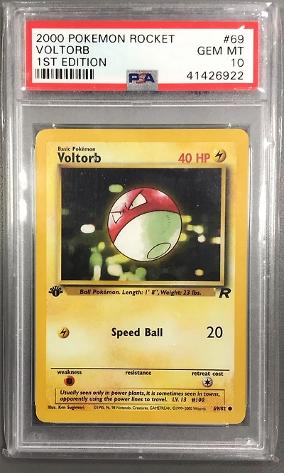 2000 Pokemon Rocket 69 Voltorb 1st Edition PSA