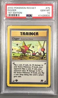 2000 Pokemon Rocket 75 Digger 1st Edition PSA