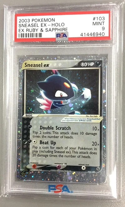 2003 Pokemon Ex Ruby & Sapphire 103 Sneasel Ex-holo PSA