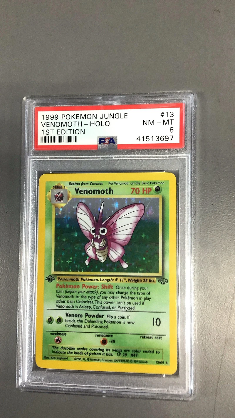 1999 Pokemon Jungle 13 Venomoth-holo 1st Edition PSA 8