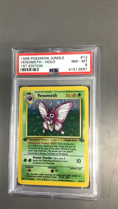 1999 Pokemon Jungle 13 Venomoth-holo 1st Edition PSA 8