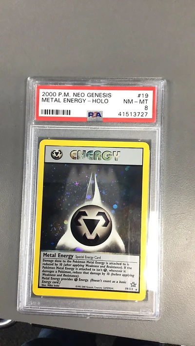 2000 Pokemon Neo Genesis 19 Metal Energy-holo PSA 8