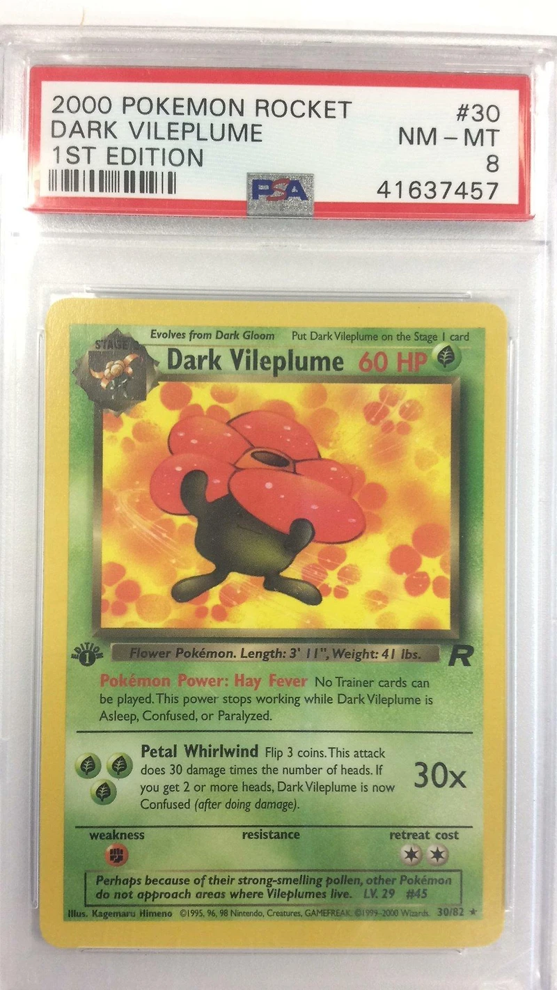 2000 Pokemon Rocket 30 Dark Vileplume 1st Edition PSA
