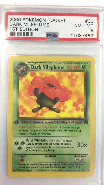 2000 Pokemon Rocket 30 Dark Vileplume 1st Edition PSA