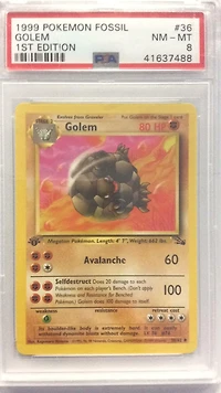 1999 Pokemon Fossil 36 Golem PSA