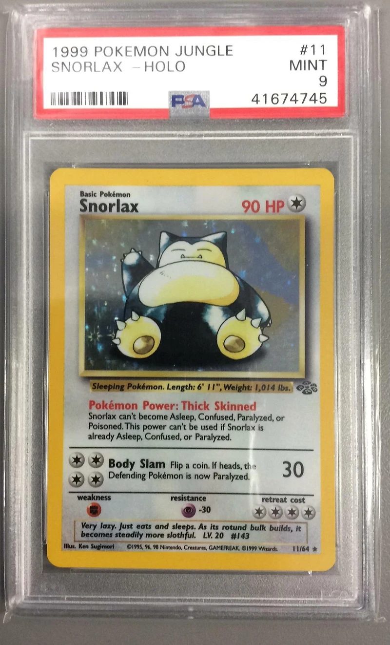 1999 Pokemon Jungle 11 Snorlax-holo PSA