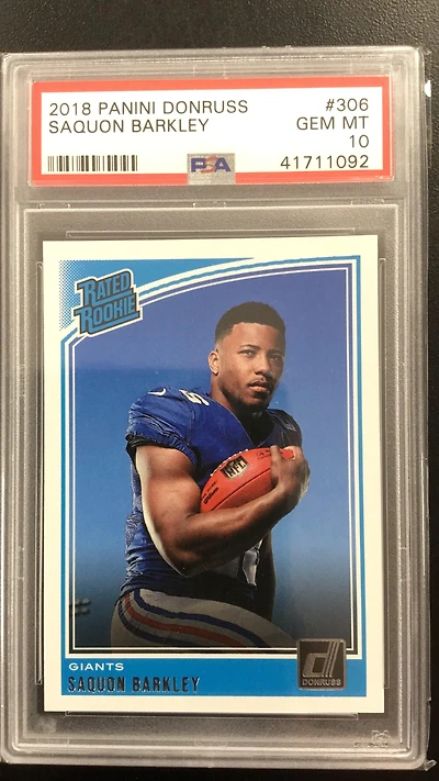 2018 Panini Donruss 306 Saquon Barkley PSA