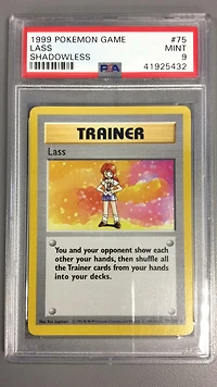 1999 Pokemon Game 75 Lass Shadowless PSA 9