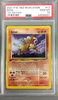 2001 Pokemon Neo Revelation 1st Edition Entei PSA