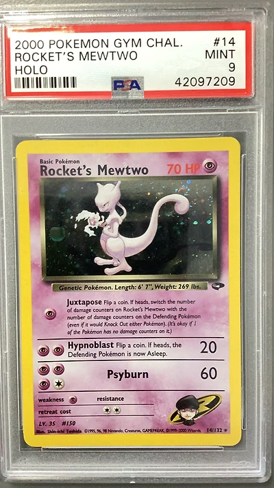 2000 Pokemon Gym Challenge 14 Rocket's Mewtwo PSA 9