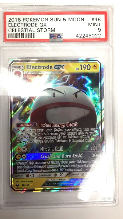 2018 Pokemon Sun & Moon Celestial Storm 48 Electrode Gx PSA 9