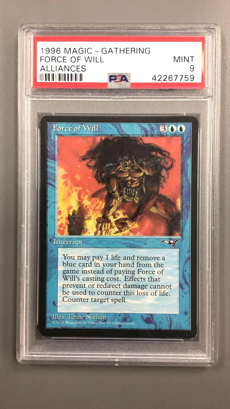 1996 Magic The Gathering Alliances Force Of Will PSA 9