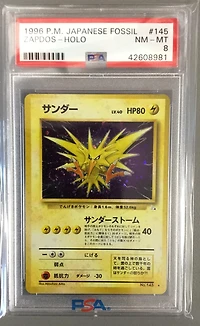 1997 Pokemon Japanese Fossil 145 Zapdos-holo PSA