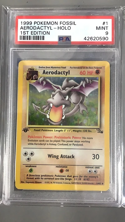 1999 Pokemon Fossil 1 Aerodactyl-holo 1st Edition PSA
