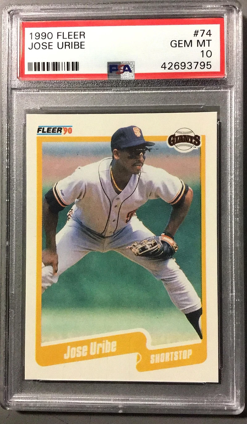 1990 Fleer 74 Jose Uribe PSA 10