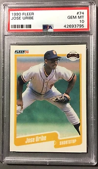 1990 Fleer 74 Jose Uribe PSA 10