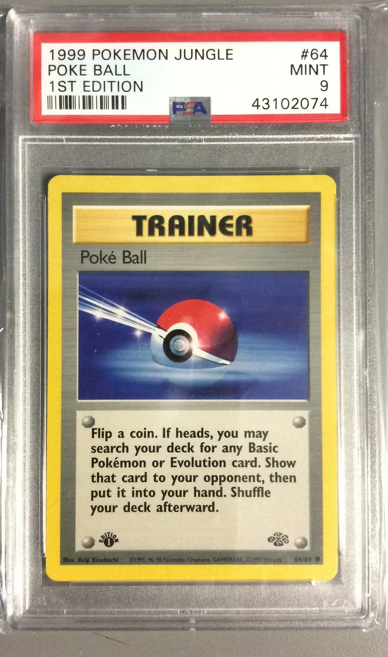 1999 Pokemon Jungle 64 Poke Ball 1st Edition PSA