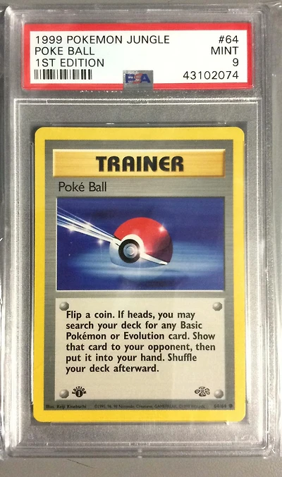 1999 Pokemon Jungle 64 Poke Ball 1st Edition PSA
