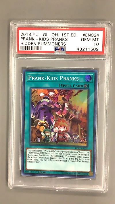2018 Yu-gi-oh! Hidden Summoners En024 Prank-kids Pranks 1st Edition PSA 10