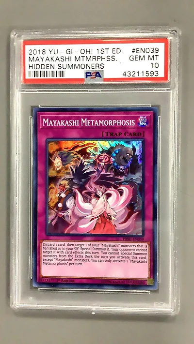 2018 Yu-gi-oh! Hidden Summoners En039 Mayakashi Metamorphosis 1st Edition PSA 10