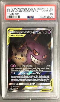 2019 Pokemon Sun & Moon Team Up Full Art/gengar & Mimikyu Gx PSA
