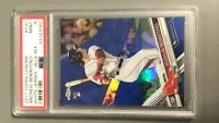 2017 Topps Chrome 100 Andrew Benintendi White Jersey-blue Refractor PSA 9