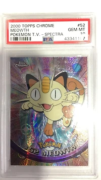 2000 Topps Chrome Pokemon T.v. 52 Meowth PSA 10
