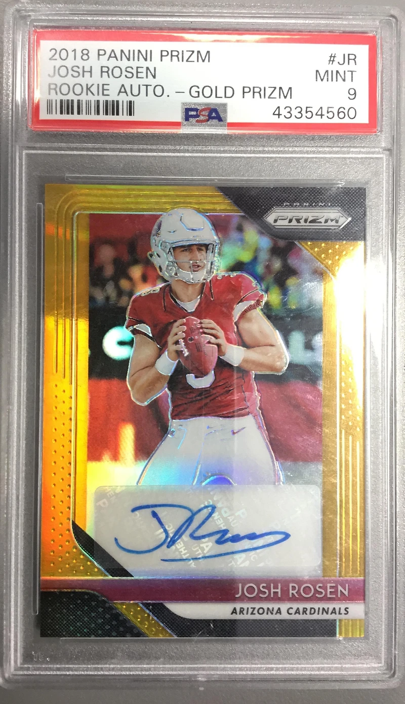 2018 Panini Prizm Rookie Autographs Jr Josh Rosen Gold Prizm PSA 9