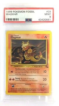 1999 Pokemon Fossil 39 Magmar PSA 9