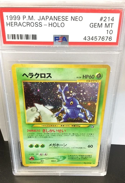 2000 Pokemon Japanese Neo 214 Heracross-holo PSA