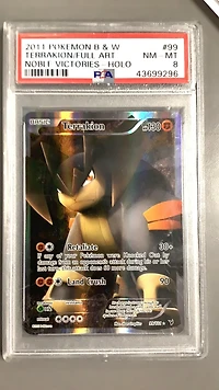 2011 Pokemon Black & White Noble Victories 99 Full Art/terrakion PSA 8