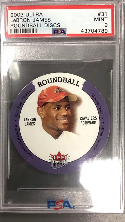 2003 Ultra Roundball Discs 31 Lebron James PSA 9
