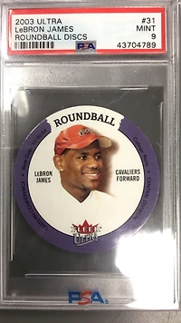 2003 Ultra Roundball Discs 31 Lebron James PSA 9