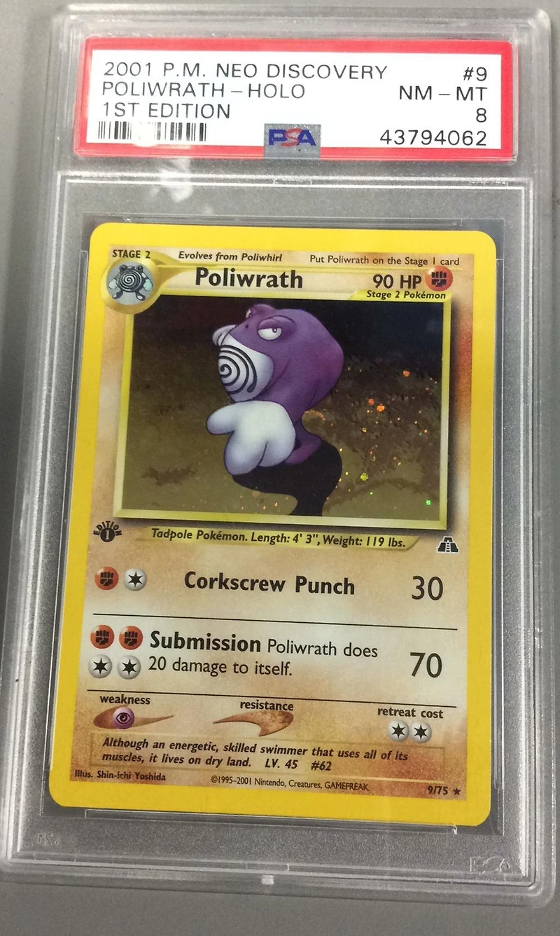 2001 Pokemon Neo Discovery 9 Poliwrath-holo 1st Edition PSA