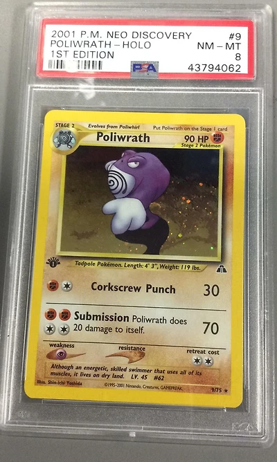 2001 Pokemon Neo Discovery 9 Poliwrath-holo 1st Edition PSA