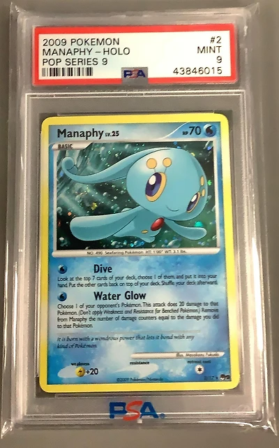 2009 Pokemon Pop Series 9 2 Manaphy-holo PSA 9