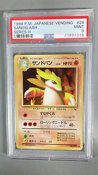 1998 Pokemon Japanese Vending 28 Sandslash Series Iii PSA 9