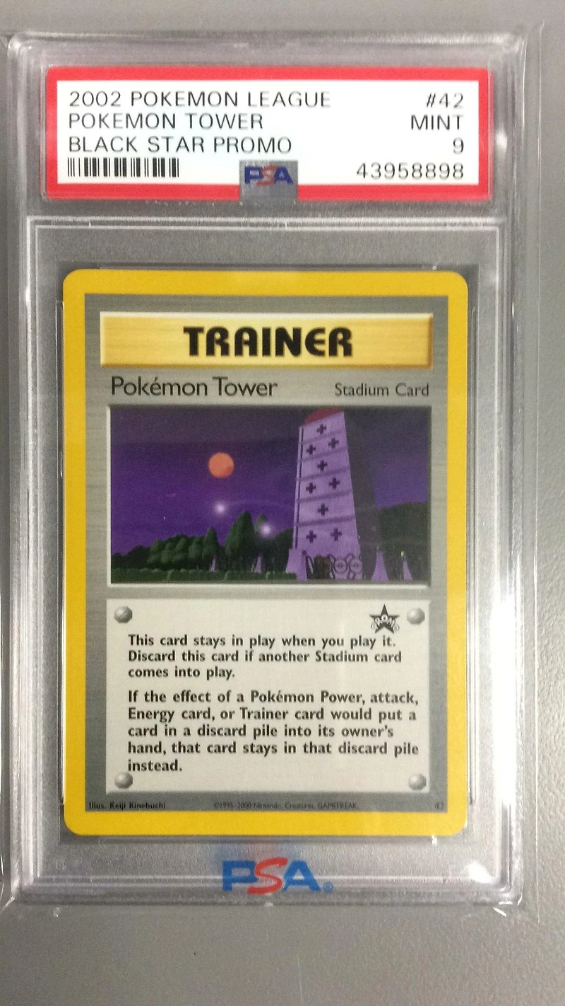 2002 Pokemon League Promo Black Star 42 Pokemon Tower PSA 9