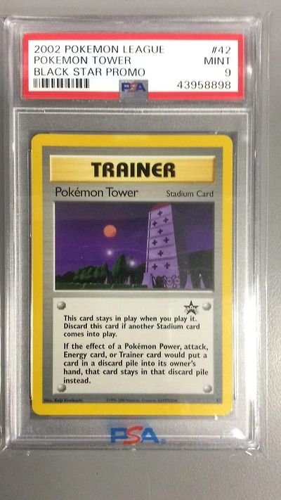 2002 Pokemon League Promo Black Star 42 Pokemon Tower PSA 9