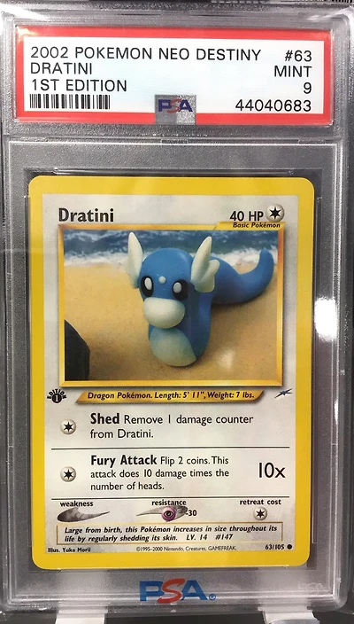 2002 Pokemon Neo Destiny 63 Dratini 1st Edition PSA