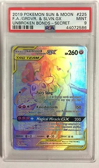 2019 Pokemon Sun & Moon Unbroken Bonds 225 Full Art/gardevoir & Sylveon Gx Secret PSA