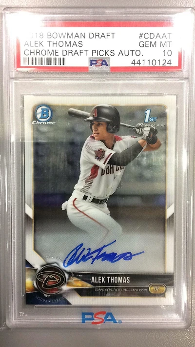 2018 Bowman Draft Chrome Draft Picks Autographs Cdaat Alek Thomas PSA 10