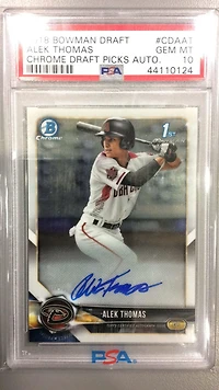 2018 Bowman Draft Chrome Draft Picks Autographs Cdaat Alek Thomas PSA 10