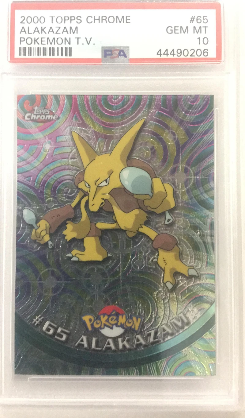 2000 Topps Chrome Pokemon T.v. 65 Alakazam PSA