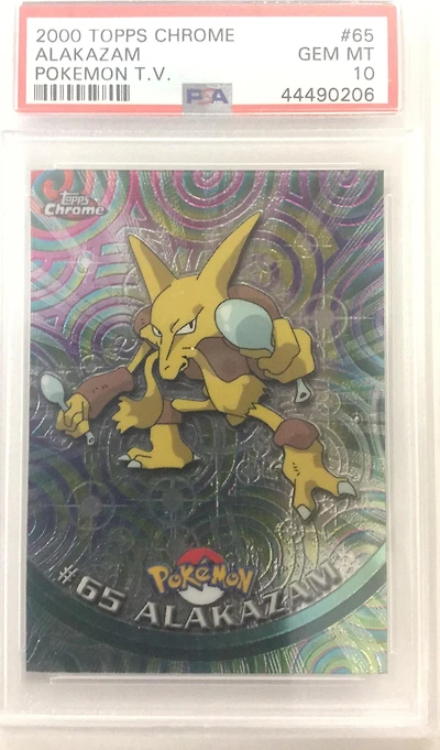 2000 Topps Chrome Pokemon T.v. 65 Alakazam PSA