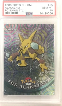 2000 Topps Chrome Pokemon T.v. 65 Alakazam PSA