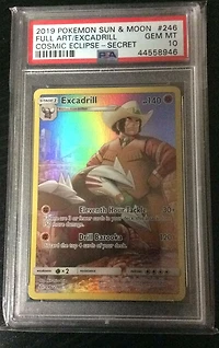 2019 Pokemon Sun & Moon Cosmic Eclipse 246 Full Art/excadrill Secret PSA