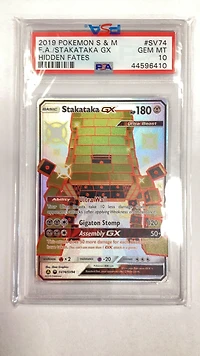 2019 Pokemon Sun & Moon Hidden Fates Sv74 Full Art/stakataka Gx PSA